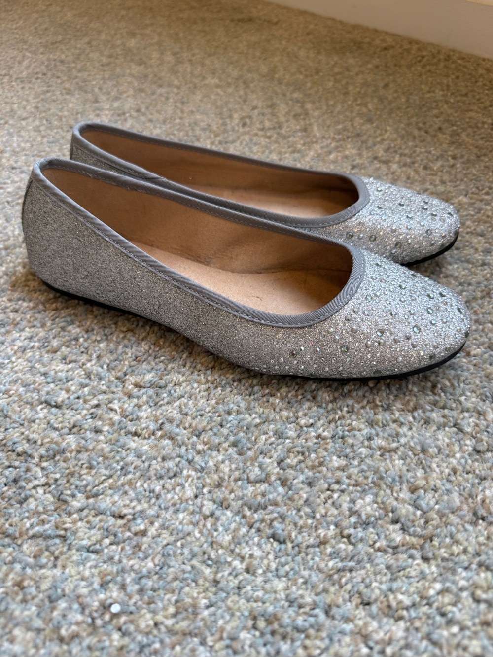 Silver Sparkle style & co Women's Ballet Flats size 10